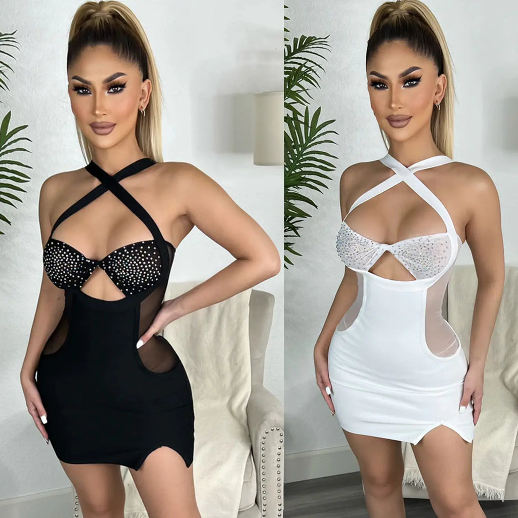 Sling Hot Drill Nightclub Dress for Women