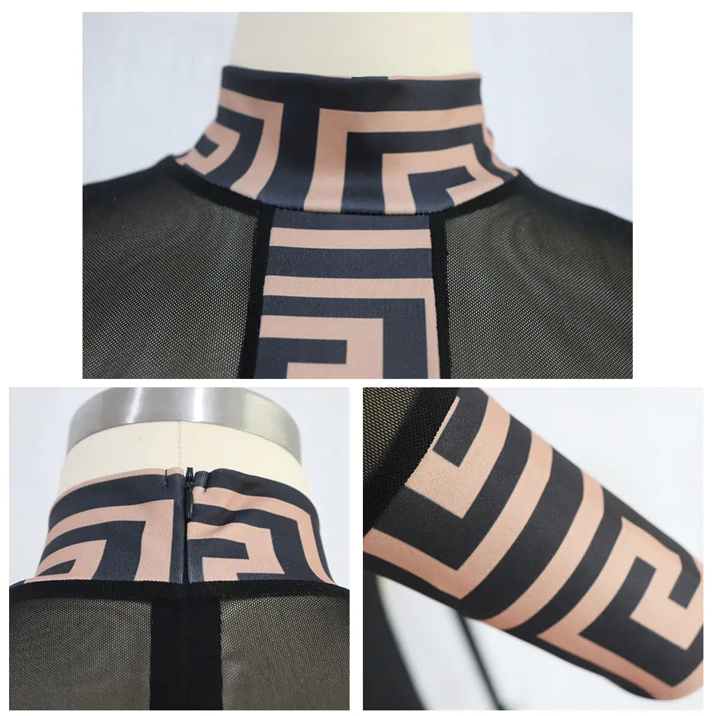 Sheer Side-Slit Dress for Evening and Nightclub Wear