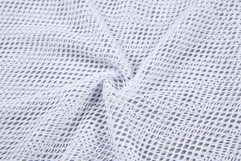 Mesh Long Sleeve Hooded Sheer Top for Casual Wear